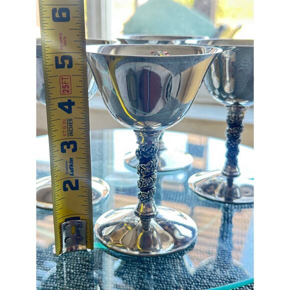 Valero Silver-Plated Goblets – Set of 4 – Made in Spain – Ornate Spanish VTG - Picture 5 of 10